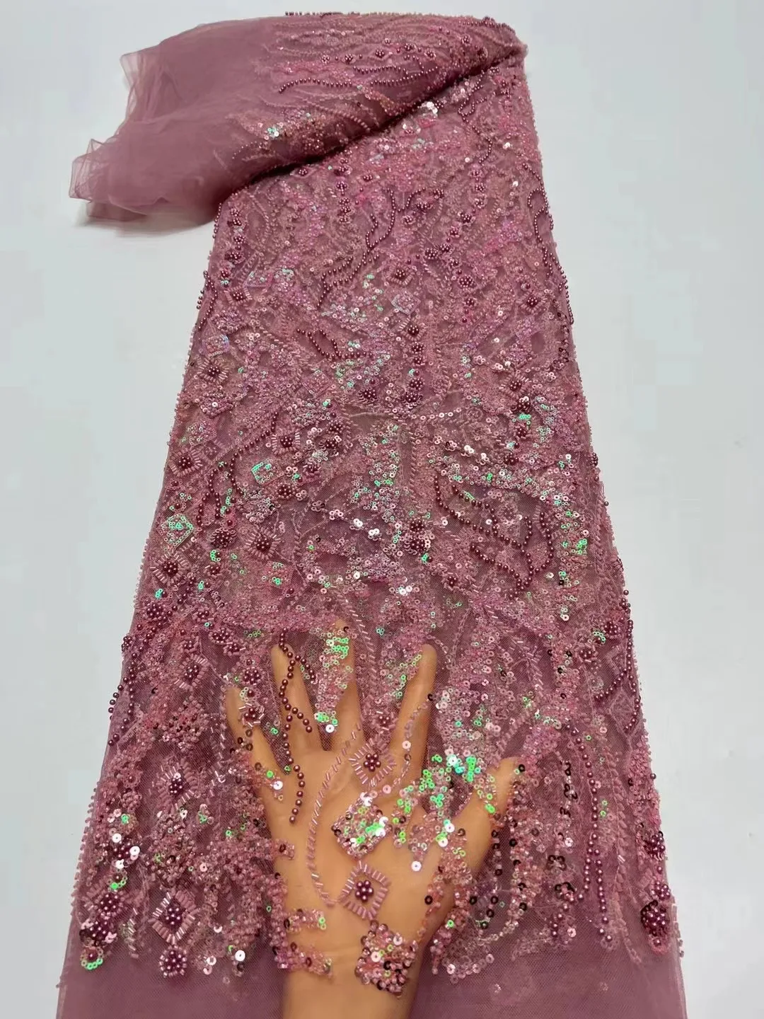 Фиолетовое 2024 высококачественное Африканское нигерийское Тюлевое кружево с