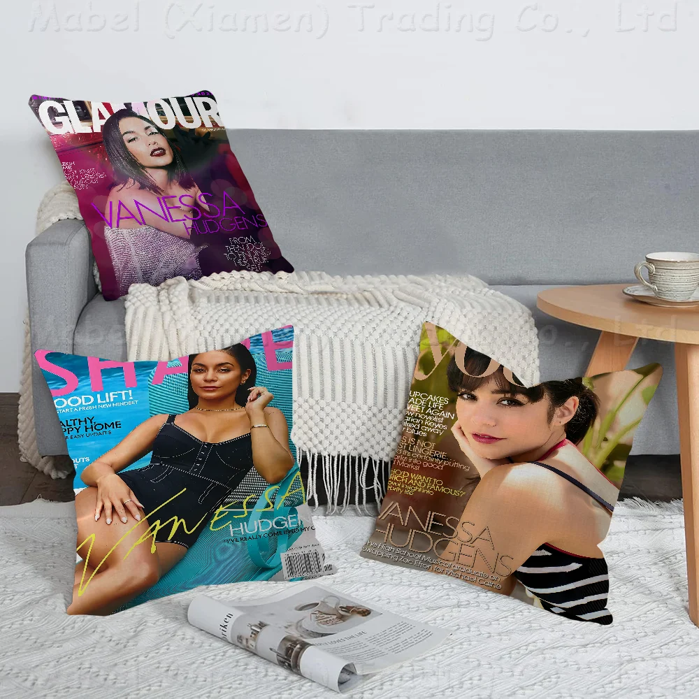 V-Vanessa H-Hudgens Decorative Room Aesthetics Pillow Case Home Decor Bedroom Sofa Bed Couch Cover 45x45