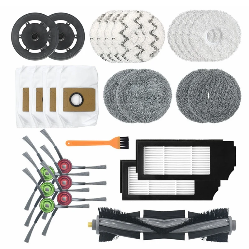

28Pcs Replacement Kit For Ecovacs Deebot X1 Turbo/Omni Robot Vacuum Cleaner Main Side Brush Mop Cloth Filter Dust Bag