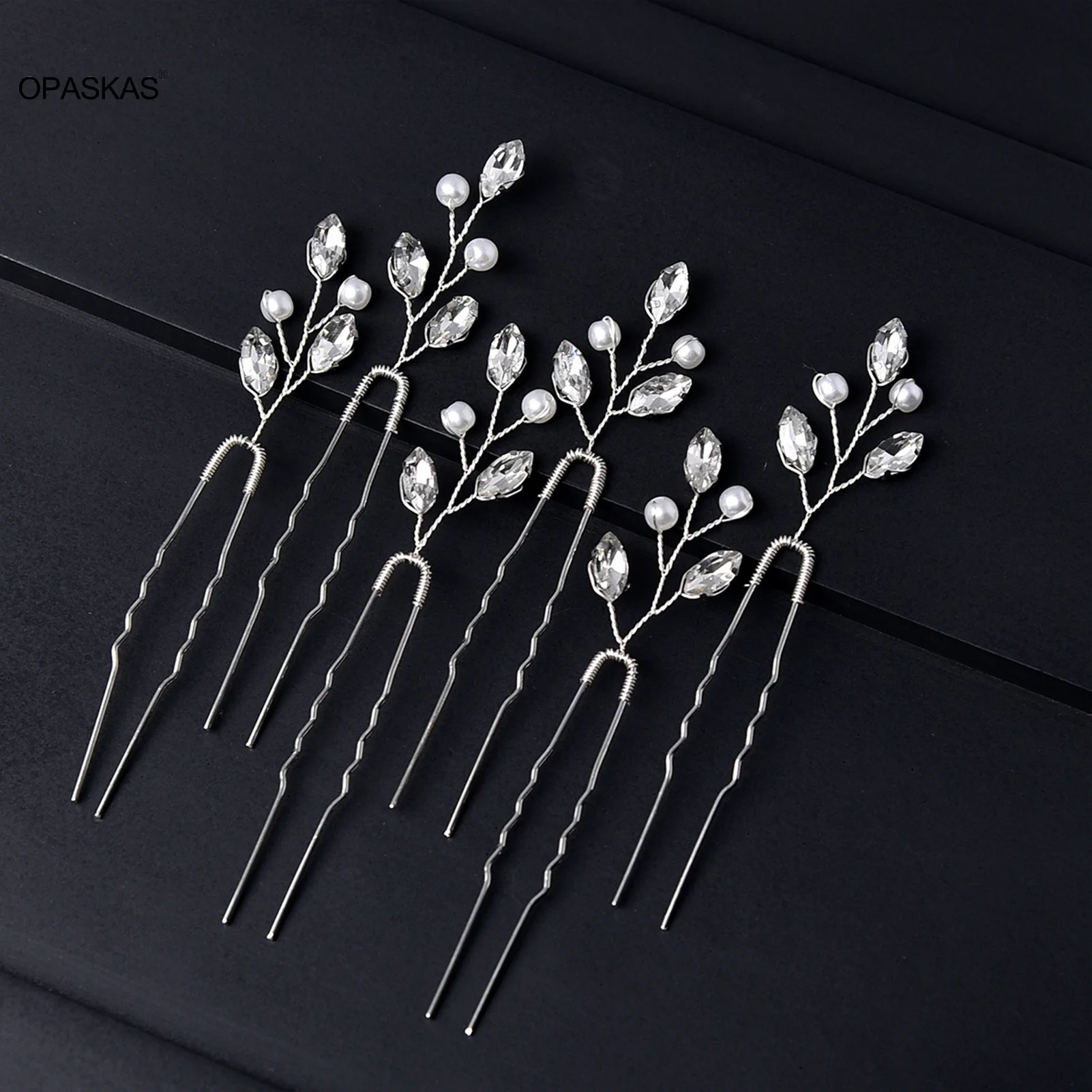 

4/6pcs U-shaped Hairpin Wedding Hair Jewelry Pearl Crystal Hair Clip Fork Fashion Bridal Tiaras Headpiece Girls Hair Ornament