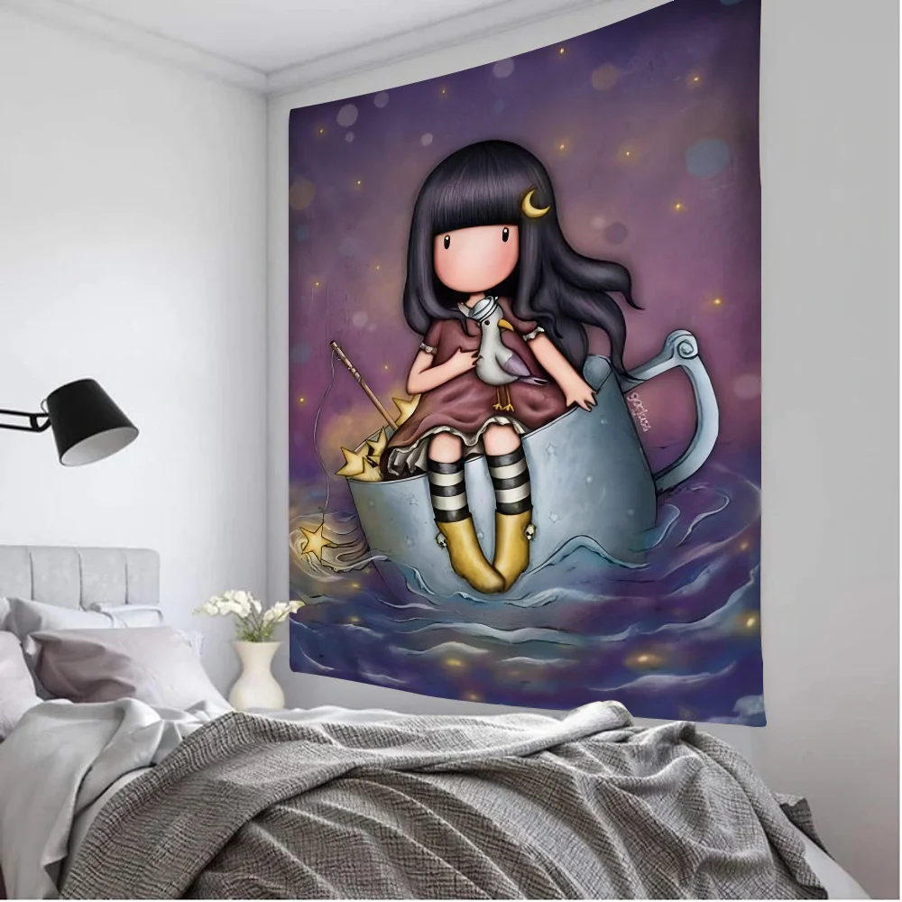 S-Santoro-Gorjuss милый гобелен с рисунком девушки художественная печать японский