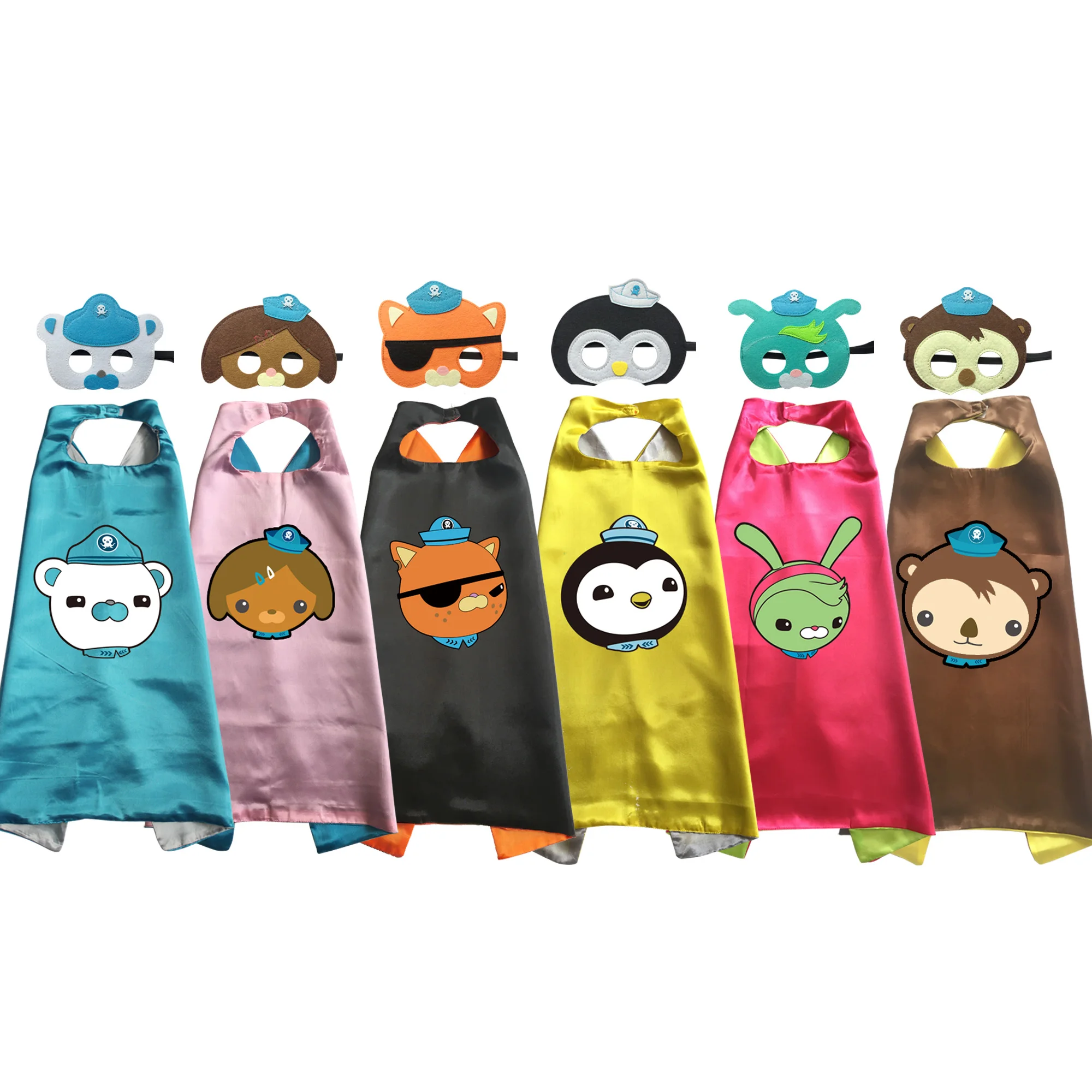 

Octonauts Costumes Cape with Mask for Kids Birthday Party Favor Kwazii Barnacles Dashi Peso Cosplay