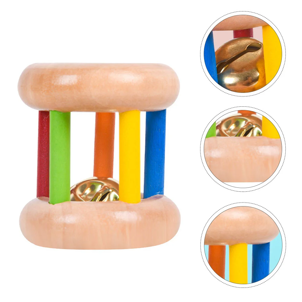 

Wooden Hand Funny Plaything Kids Shaker Crawling Baby Toys Educational Bell Music Instrumental
