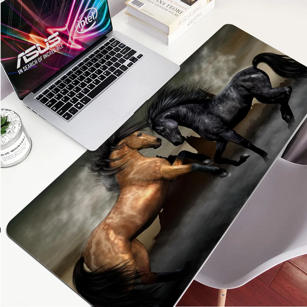 

Horse pattern mouse pad game gaming large trumpet mouse keyboard pad desktop mouse pad office desktop non-slip pad