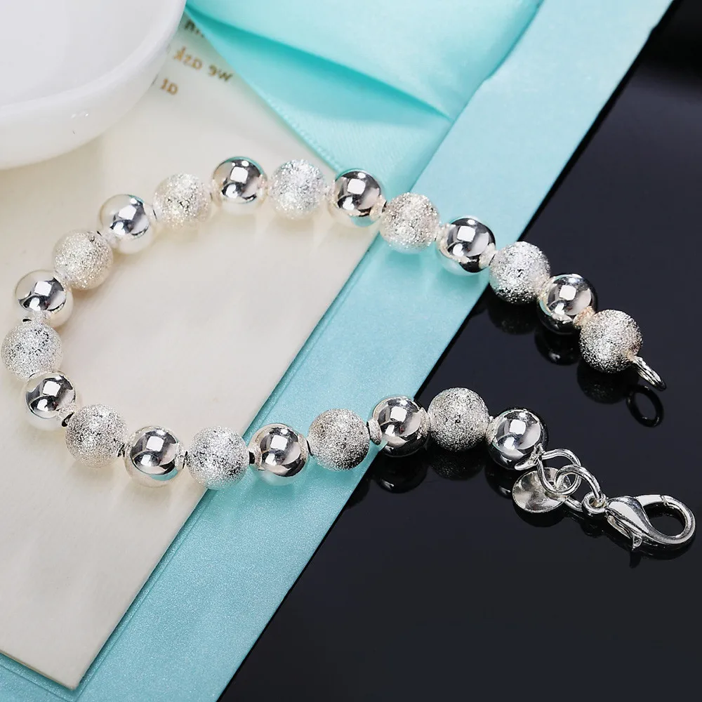 Женская матовая бижутерия из серебра 925 пробы 8 дюймов мм