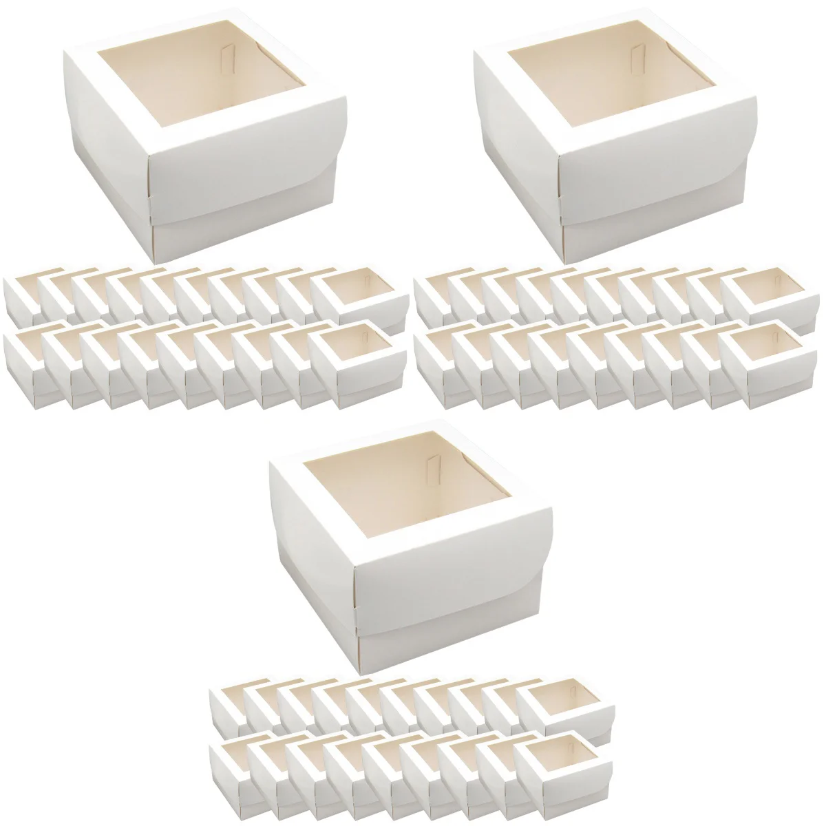 

60 упаковочных коробок для печенья, коробки для упаковки тортов, портативные хлебобулочные коробки с окном