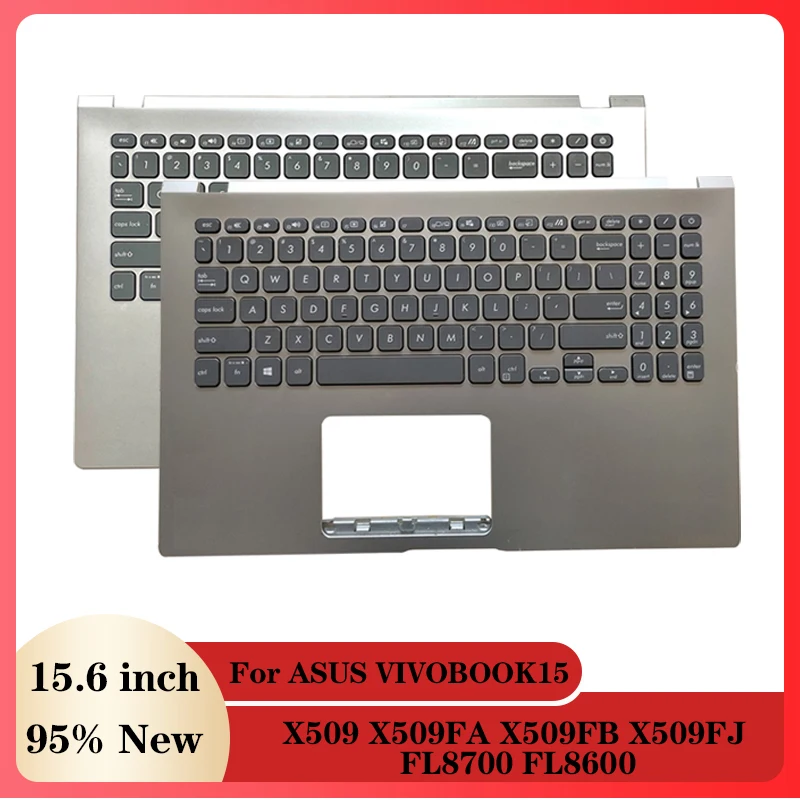 95% NEW Laptop Palmrest Upper Case US Keyboard for ASUS VIVOBOOK15 X509 X509FA X509FB X509FJ Silver Gray