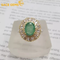 sace gems 100 925 sterling silver sparkling full high carbon diamond emerald finger rings for women wedding party fine jewelry