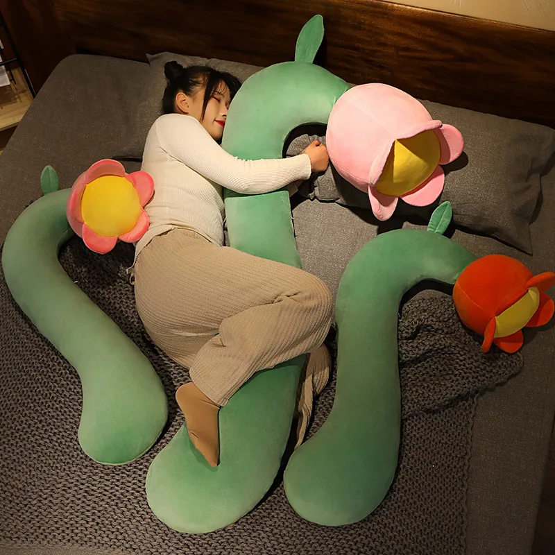 

1pc 95-150cm Huge Multi-function Flowers Long Pillow Stuffed Soft Plush Flower Toy Simulated Plants Doll Boyfriend Pillow