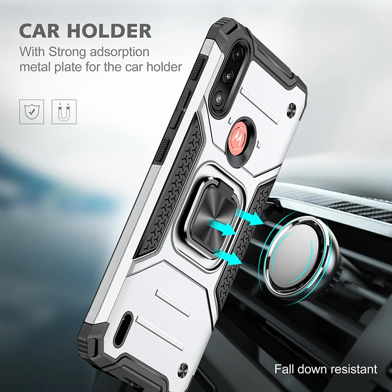 shockproof bracket phone case for motorola e e6s e7 plus e7 power ring protective cover for moto one 5g ace macro fusion hyper free global shipping
