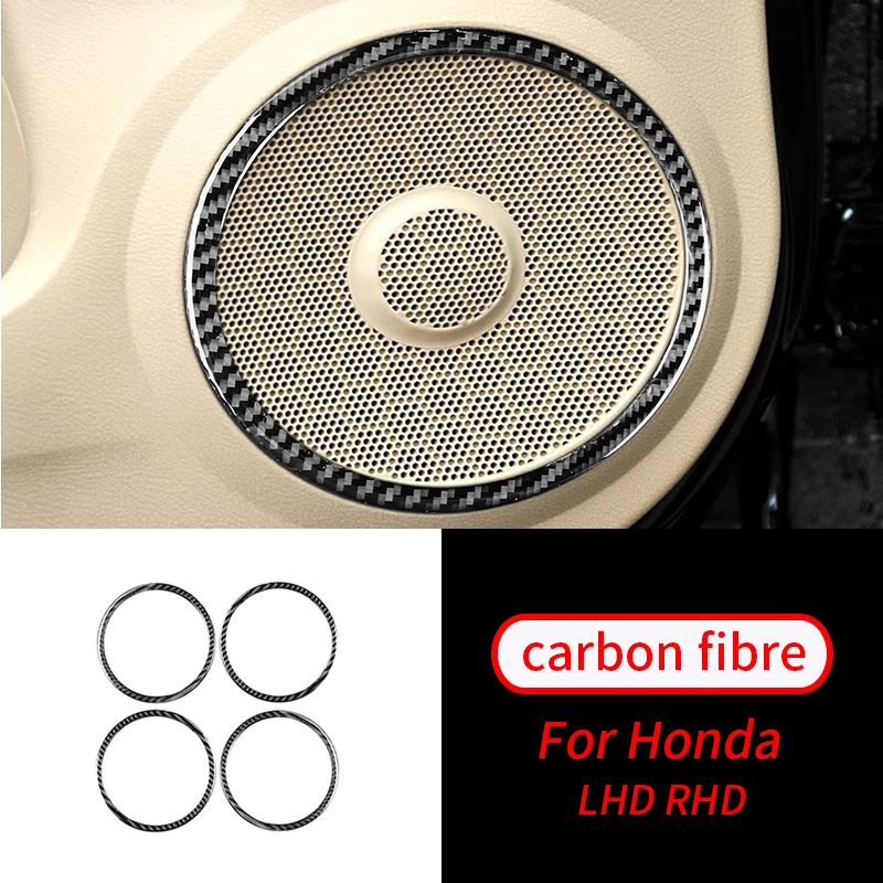 

For Honda CRV 2007-2011 2Pcs Real Carbon Fiber Door Speaker Interior Sticker Trim Car Interior Accessories Car Interior Supplies