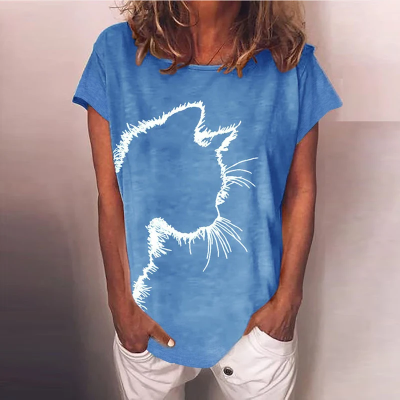 

Women Graphic T Shirts Kawaii Clothing Women Fashion Tops Harajuku Short Sleeve Summer Top O-Neck Casual Tee Shirt 3XL