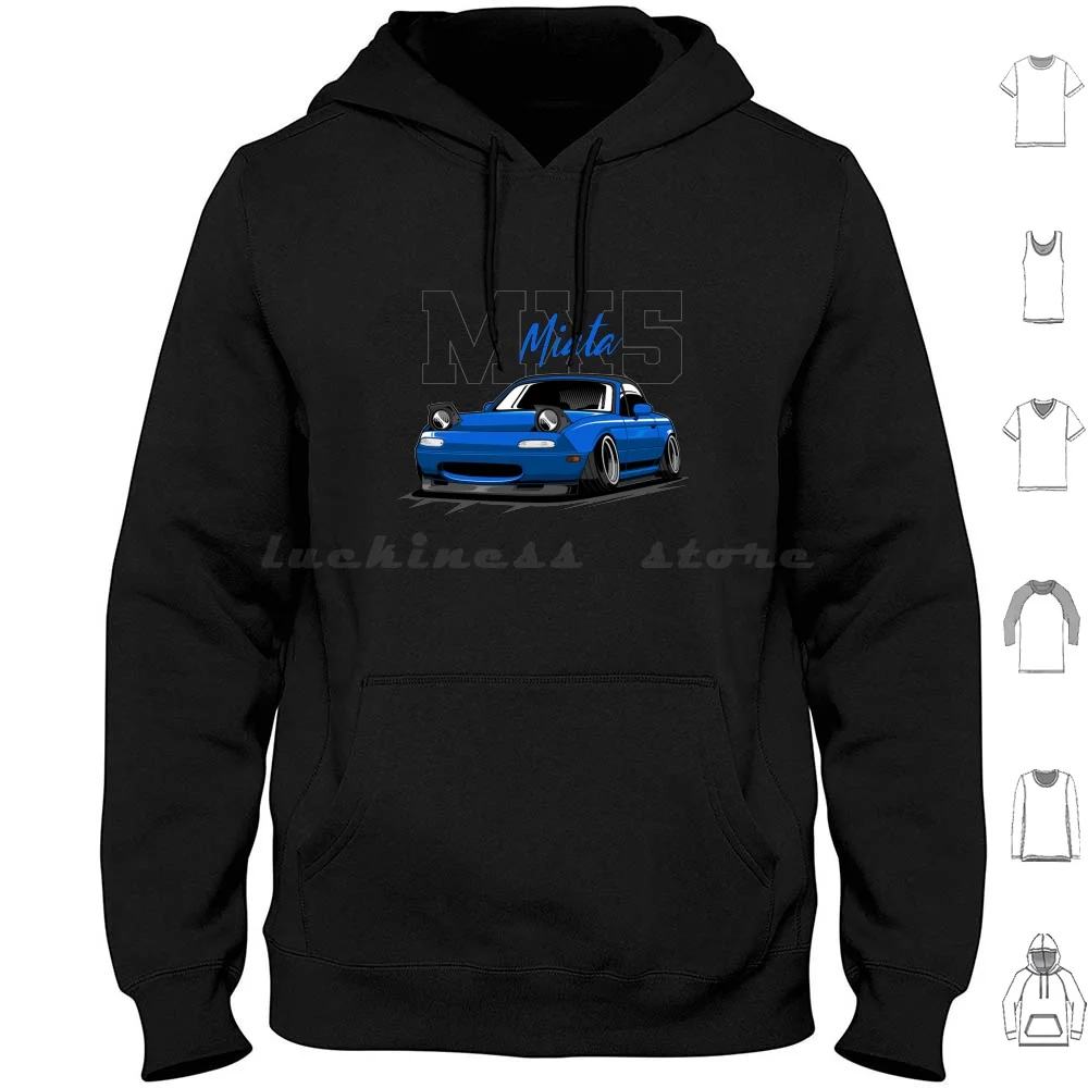 

Blue Miata Jdm Car Hoodies Long Sleeve Miata Jdm Japanese Drift Gtr Drifting Vaporwave Synthwave Retrowave Mx5 Trd