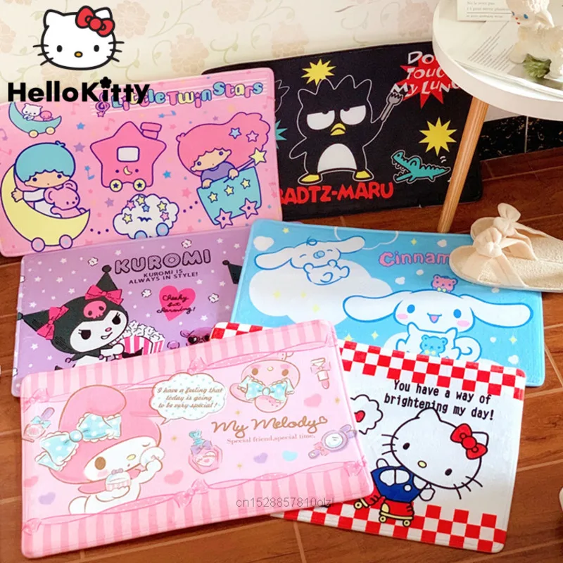 Коврик для ног Kawaii sanio с изображением Хелло кошечки куроми My Мелоди коричного