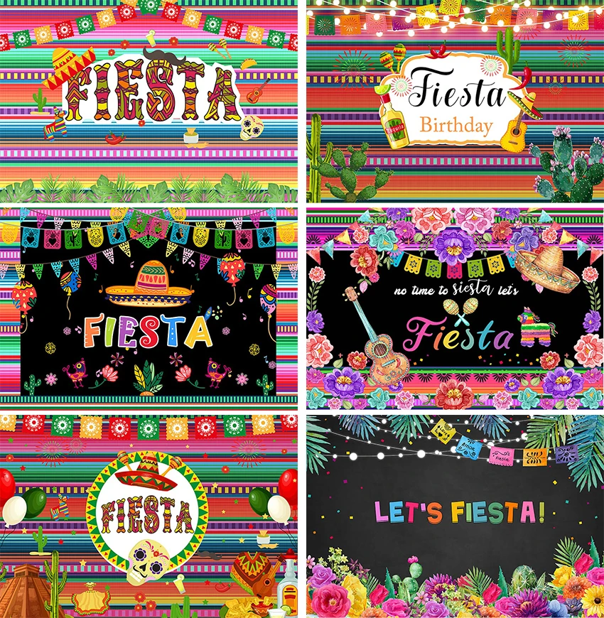 

Birthday Party Photography Background Mexican Fiesta Banner Photo Background Guitar Event Decoration Photography Photocall Props