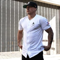 mens t shirt summer top new sports fitness short sleeved european and american style knitted shirt running training clothes