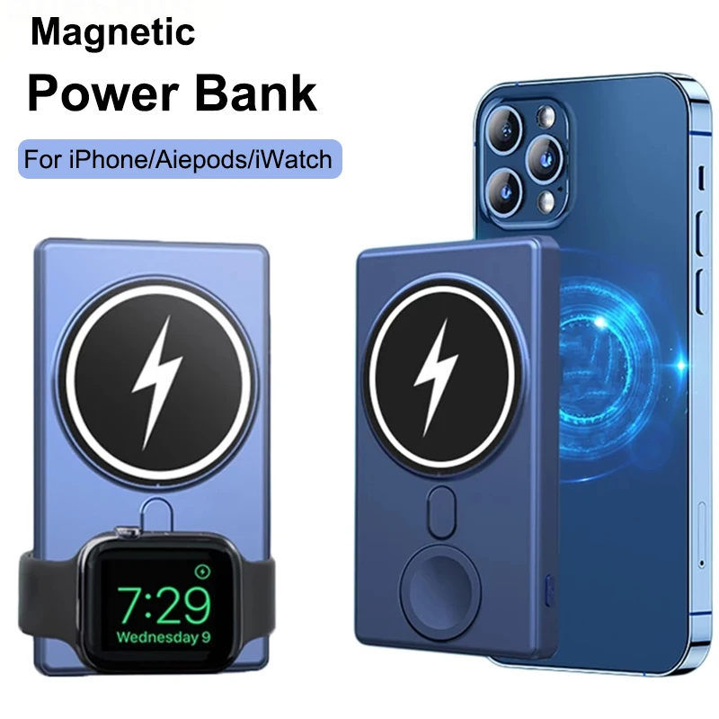 Docking Power Bank Magnetic Power Bank Wireless Portable Watch Charger Fast Charge Power Banks For IPhone Samsung Apple Airpods Magsafe Series Docking Power Bank Magnetic Power Bank Wireless Portable Watch Charger Fast Charge Power Banks For IPhone Samsung Apple Airpods Magsafe Series
