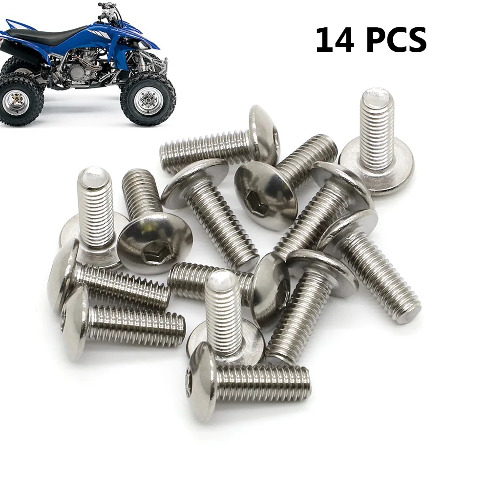 

14 шт. комплект винтов для крыльев для Yamaha Banshee 350 Blaster Warrior Raptor YFZ450 raptor 250 350 660 700 450 90149-06306