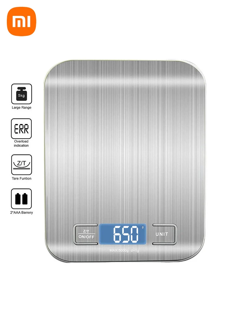 

Xiaomi 10/5/3Kg Kitchen Scale Stainless Steel Weighing for Food Diet Postal Balance Measuring LCD Precision Electronic Scales