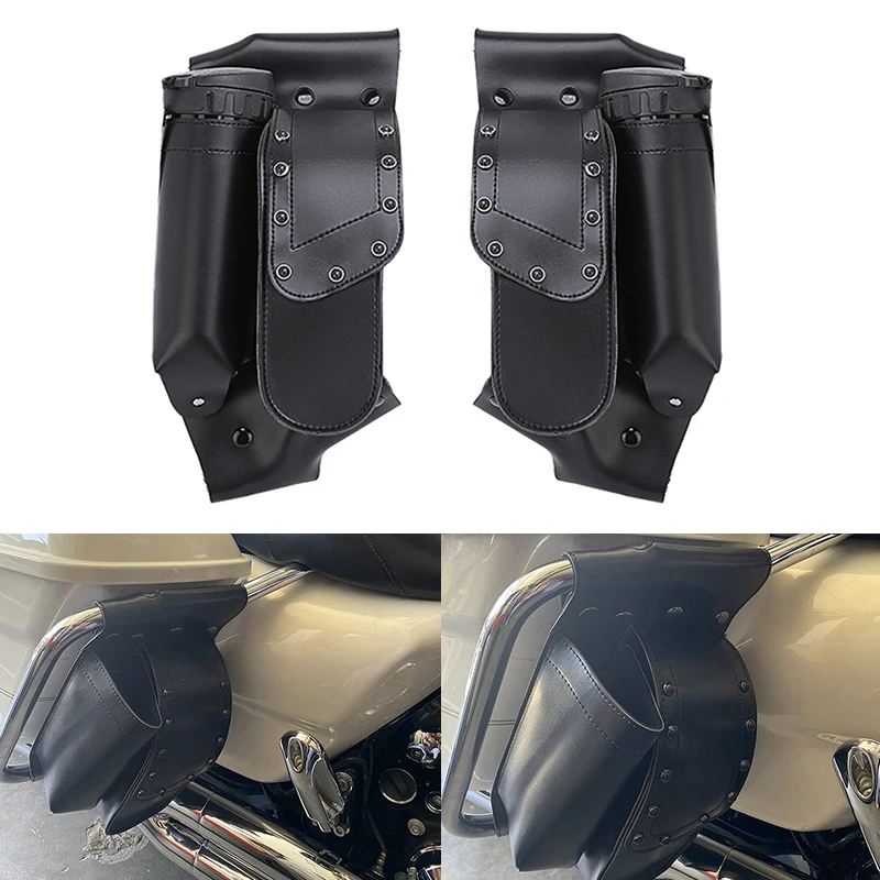 Motorcycle Saddlebag Guard Bag Water Bottle Holder For Harley Touring models Road King Electra Glides FLHR FLTR FLHT 1993-later