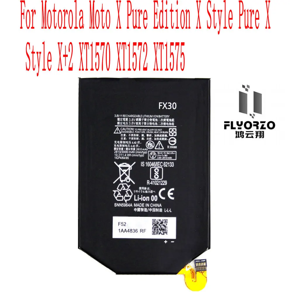High Quality 2810mAh FX30 Battery For Motorola Moto X Pure Edition X Style Pure X Style X+2 XT1570 XT1572 XT1575 Cell Phone