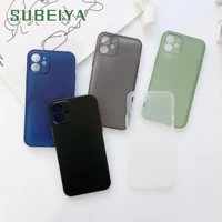 subeiya square transparent frosted phone case for iphone 12 11 13 pro max mini xs xr x 8 7 plus se 2020 ultra thin cover