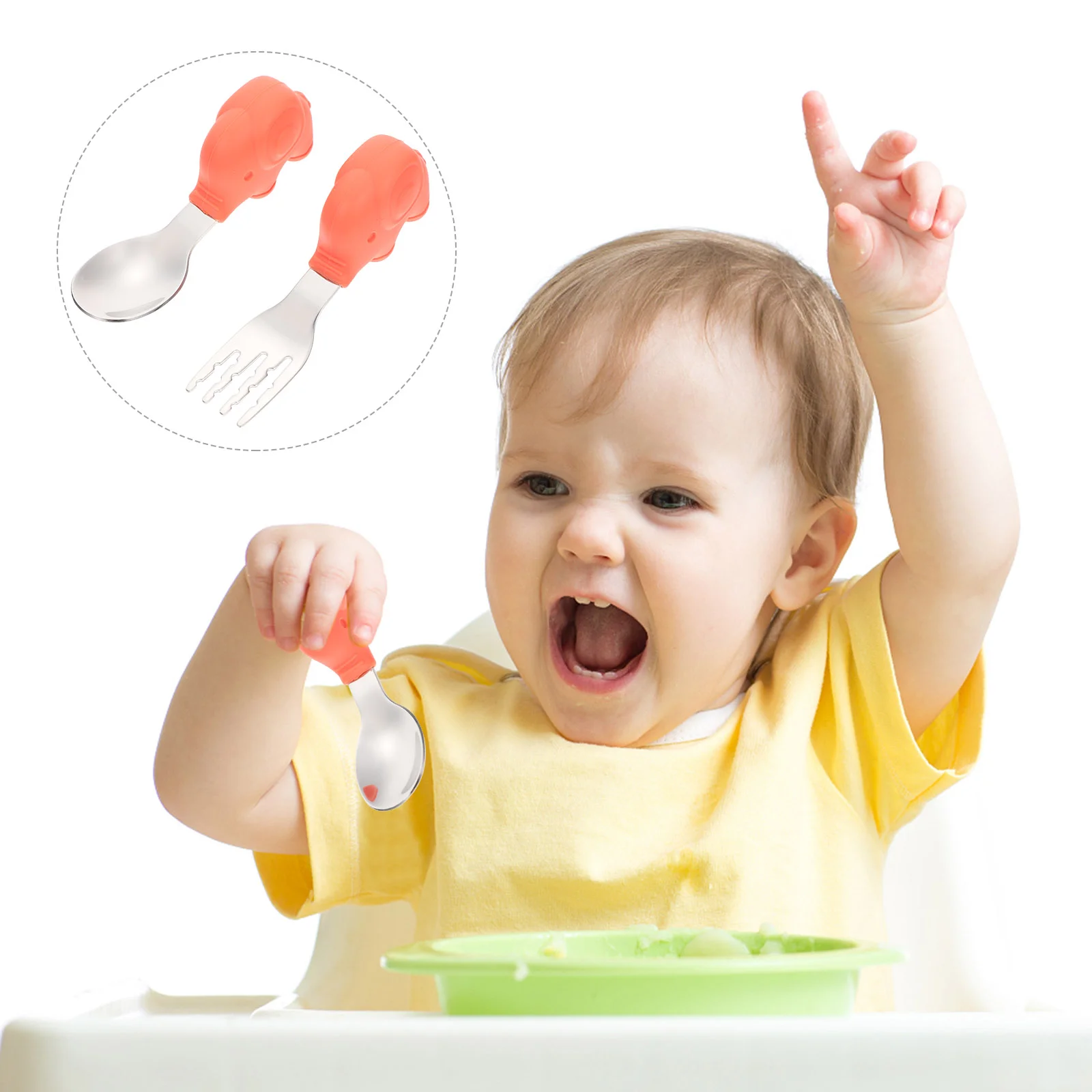 

Baby Spoon Toddler Fork Feeding Utensils Utensil Stainless Steel Set Training Learning Spoons Tableware Forks Cutlery Flatware