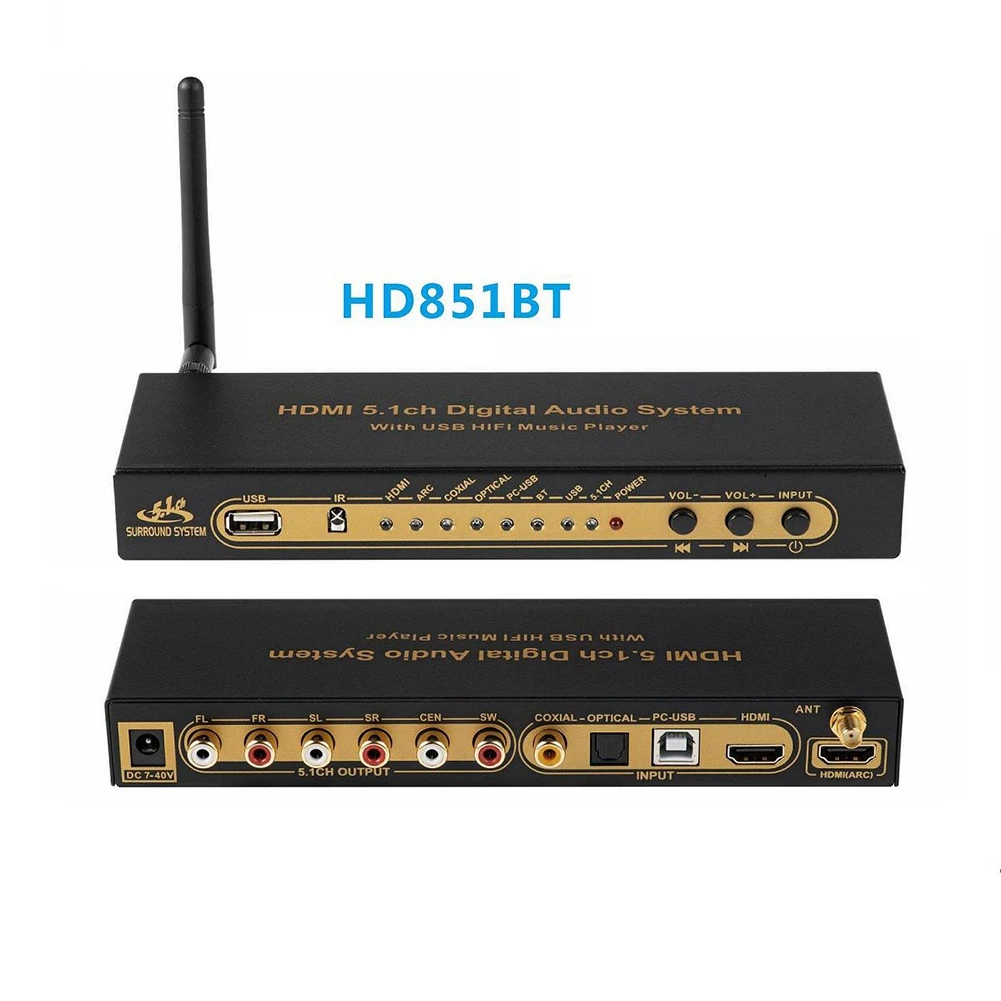 HD851BT DTS AC3 5 1 аудио преобразователь декодер HDMI экстрактор 4K ARC SPDIF коаксиальный
