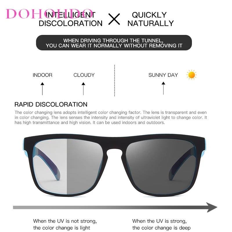 DOHOHDO мужские фотохромные солнцезащитные очки поляризационные для вождения