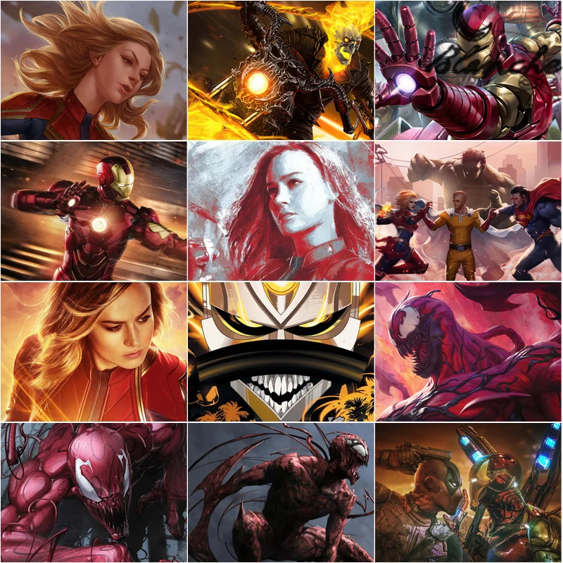 

Алмазная живопись, изображения супергероев Marvel, вышивка, полная квадратная Круглая Мозаика стразы, вышивка крестиком для спальни, домашний ...