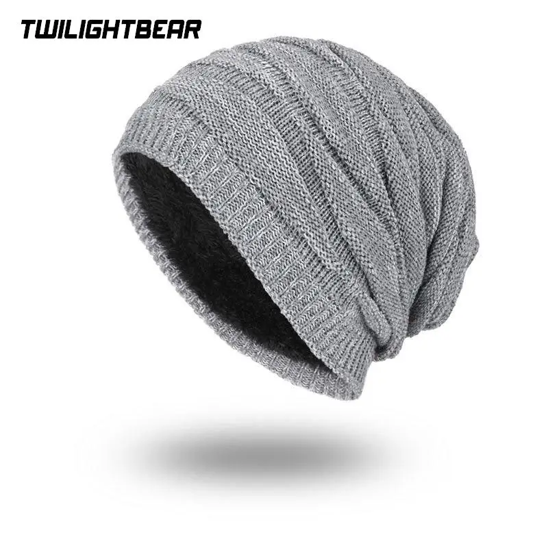 Зимние мужские шапки модные флисовые утепленные лыжные теплые вязаные Gorros Invierno
