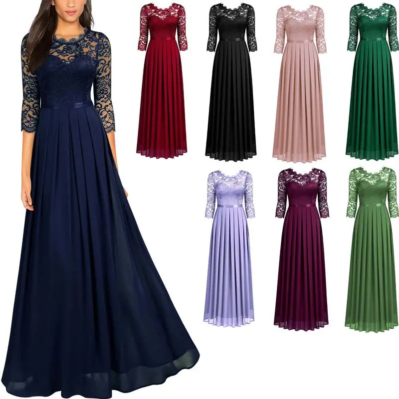 

Шифоновое платье подружки невесты с прозрачным вырезом, ТРАПЕЦИЕВИДНОЕ темно-синее платье для гостей свадьбы с рукавом 1/2, платье для подружки невесты, вечернее платье