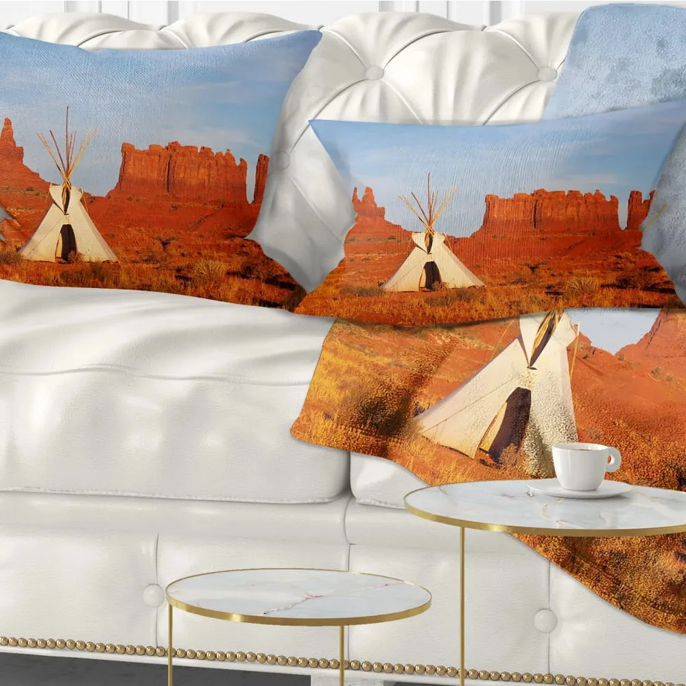 

Mobi Tent in Monument Valley - Landscape Printed Throw Pillow - 12x20 Nature Hike Sleeping Bag Travel and Camping Supplies Air