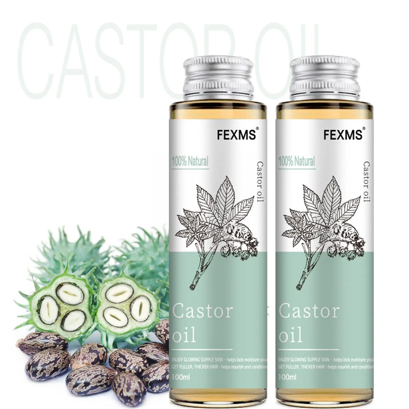 

Pure And Castor Oil For Hair Growth, Eyelashes And Eyebrows - Carrier Oil For Essential Oils, Aromatherapy And Massage D5C2