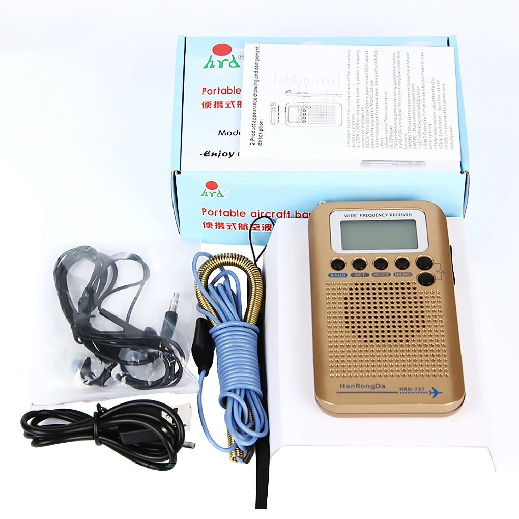 

Digital Travel Radio Outdoor Camping Hiking Handheld Portable Radio Rechargeable LCD Display Black