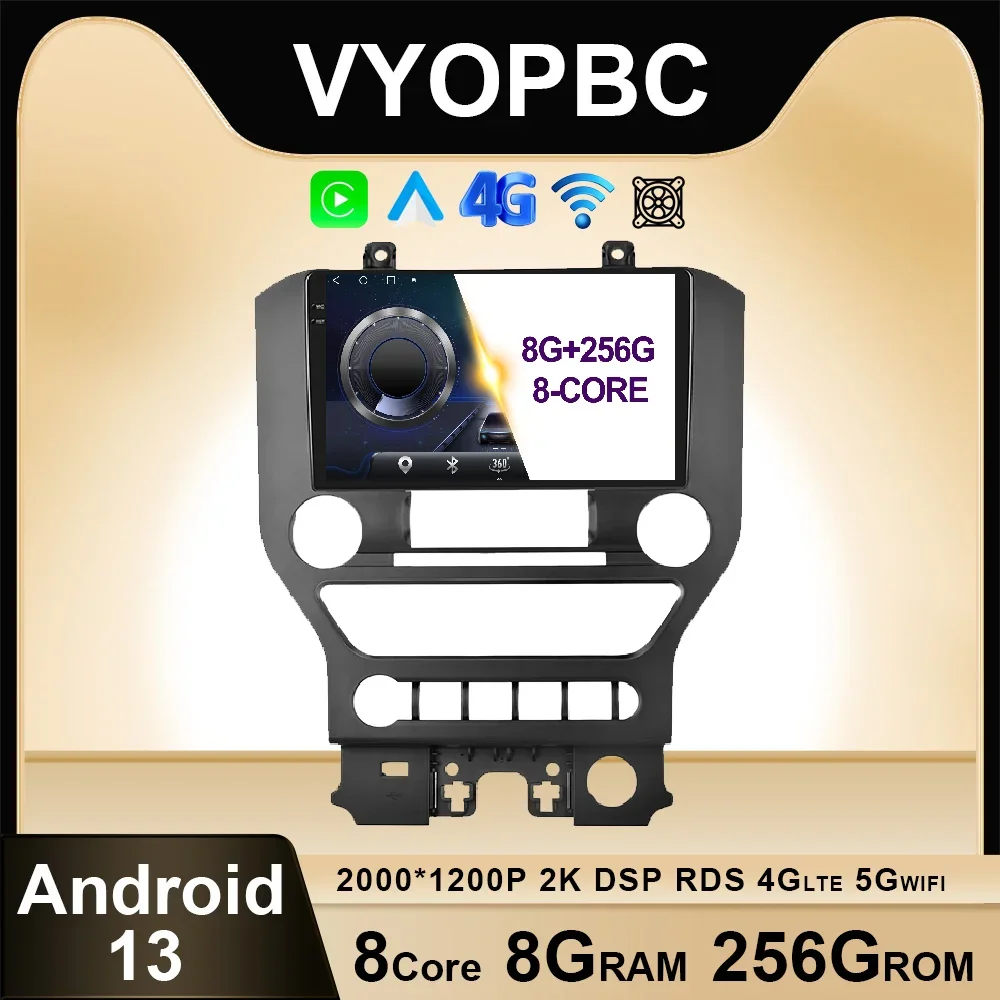 

Android 13 для Ford Mustang 2015 - 2020 автомобильное радио QLED мультимедийный AHD BT беспроводной Carplay Авто RDS ADAS Стерео Авторадио Видео