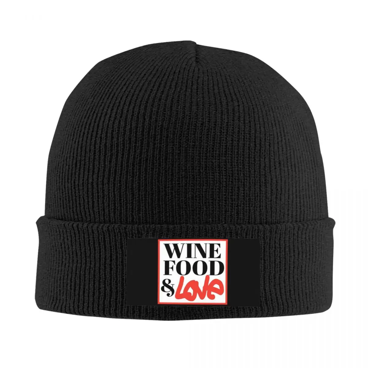 

Wine Food And Love Knitted Hat Velvet Applique Skin-friendly Birthday Gift