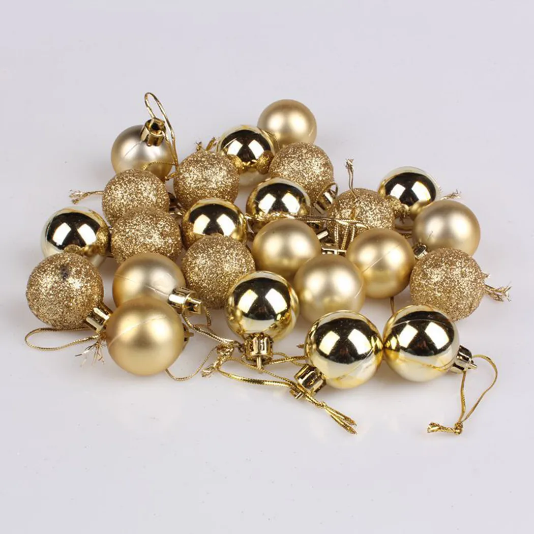 

24pcs Plastic Christmas Balls Decorative Colored Balls Christmas Tree Pendant Ornament Christmas Decor Home Decor