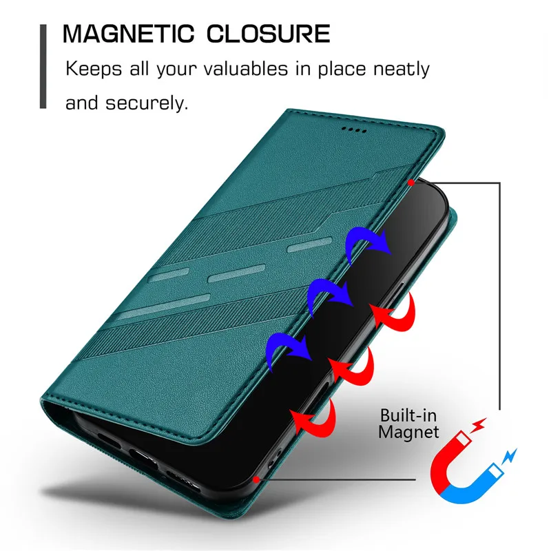 Фото Чехол-книжка Note15 Fundas Luxury для Xiaomi Redmi Note 15 4G, Note15 Pro Plus 5G, кожаный защитный чехол-кошелек №3