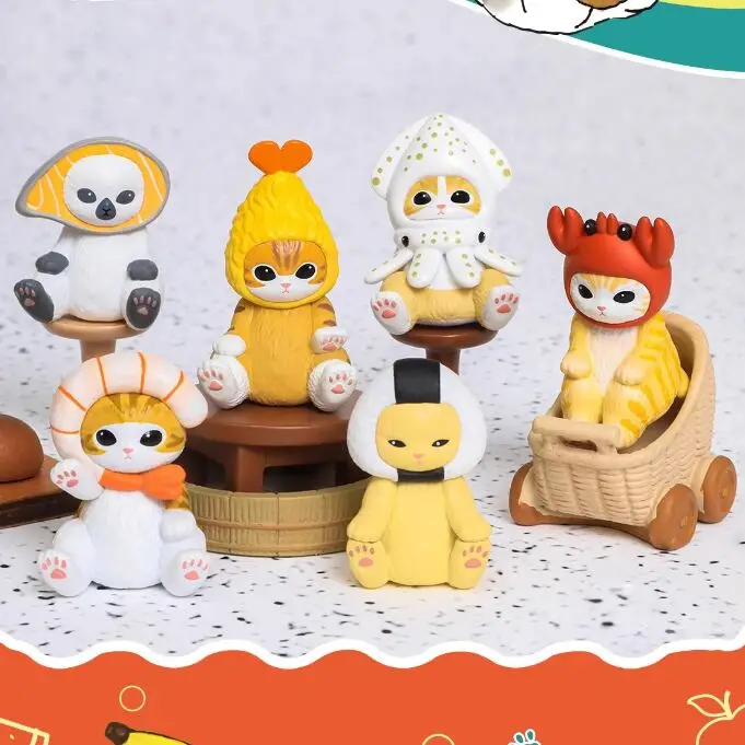 Горячая мини-сумка Mofusand 2-го поколения Kawaii Kitan, жареные креветки, акула, кошка, милая модель, орнамент, слепая коробка, детские игрушки, подарки (art.: 3920ca5f0507e) - 3920ca5f0507e