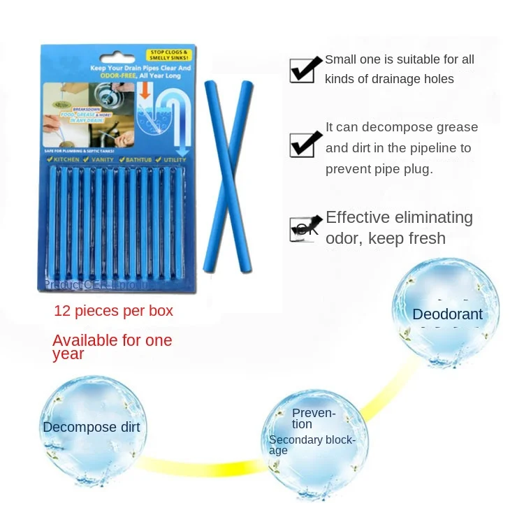 

U-образная палочка для очистки канализационных труб, дезодорант для дноуглубления, палочка для очистки Слива кухонного пола и сильной дезак...