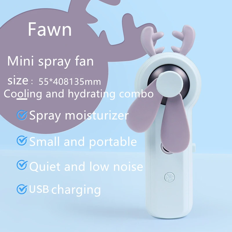 

Faster Speed Cooler Mini Spray Fan Soft Rubber Fan Blade Fan Water Meter High Performance 84g Water Replenisher Fans Random Abs