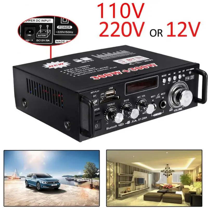 

Hifi Audio Stereo Amplifier Iron Lightweight Portable With Remote Control High Quality Consumer Electronics High-power Speaker