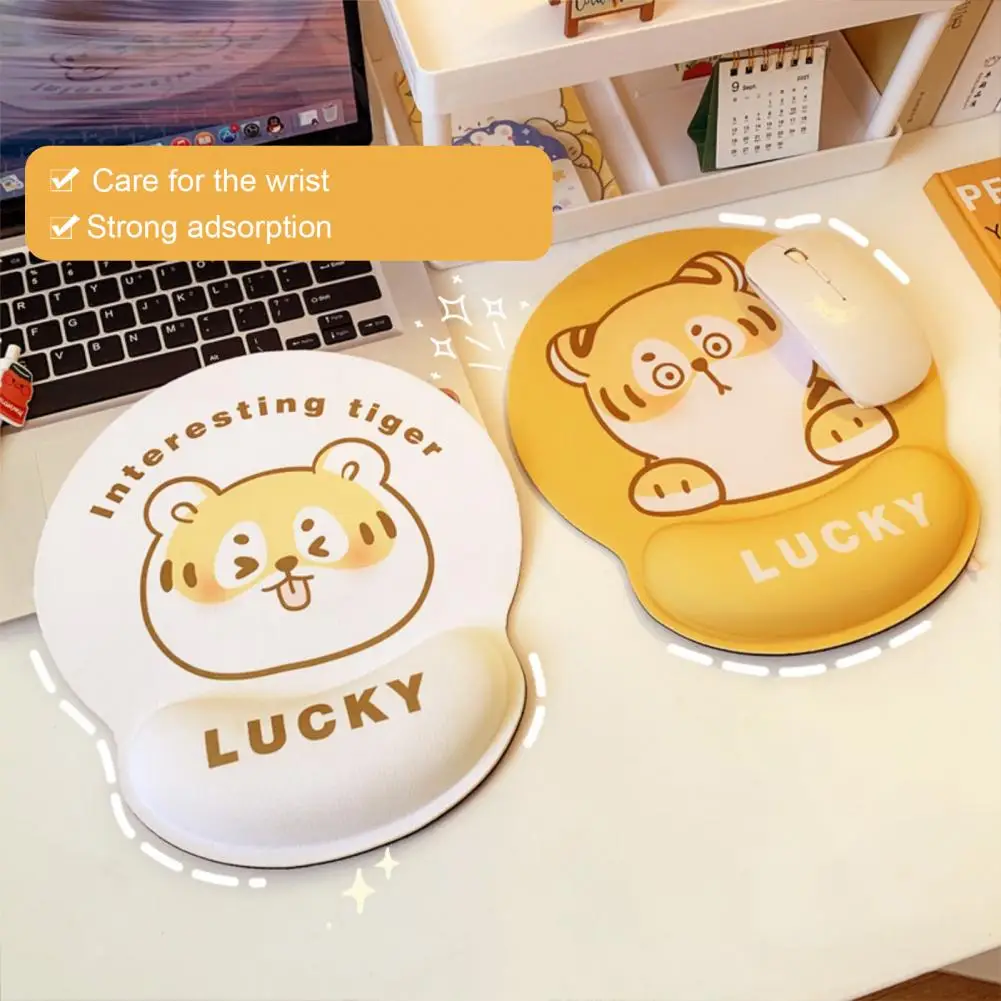 Polsband Muismat Met Pols Beschermen Notebook Milieubescherming Eva Polsband Muismat Voor Lovely Tiger рисунок мышь ПК ноутбук