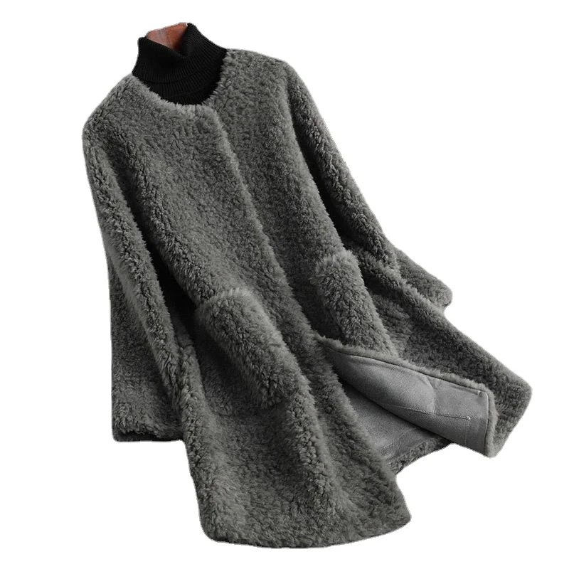 

Женское теплое пальто из искусственного меха на осень и зиму, 1 шт., женское повседневное пальто, мягкие пушистые флисовые куртки оверсайз, пальто из овечьей шерсти