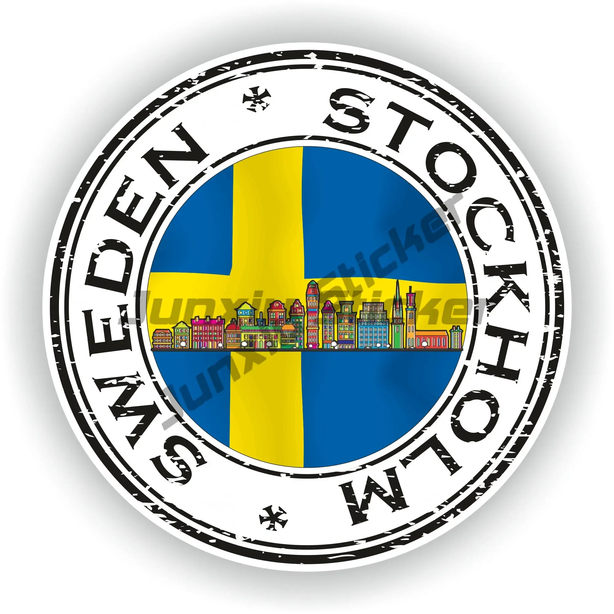 

Стокгольм Швеция, герб викингов, наклейка Uppsala Goteborg, печать, наклейка, круглый флаг, эмблема, уличная гидроизоляционная наклейка для автомобиля