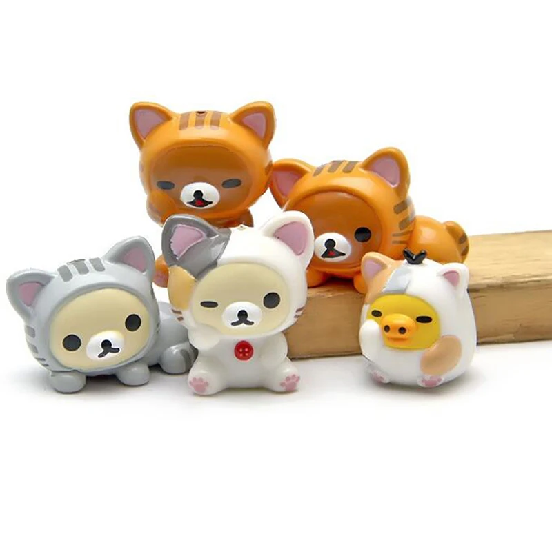 

5pcs Cosplay mini cat PVC action figures toys moss bonsai landscape animals Clearance Sale 2022 Most Popular Lowest Price Gifts