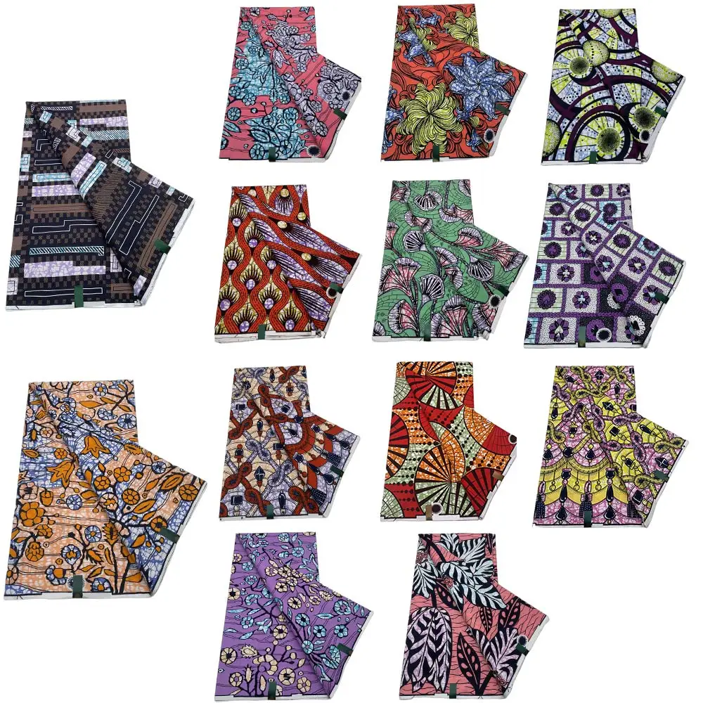 

100% Cotton Soft Pagne High Quality Ankara Wax For Dress Guaranteed Veritable African Real Wax Fabric Ghana Style Printed Fabric