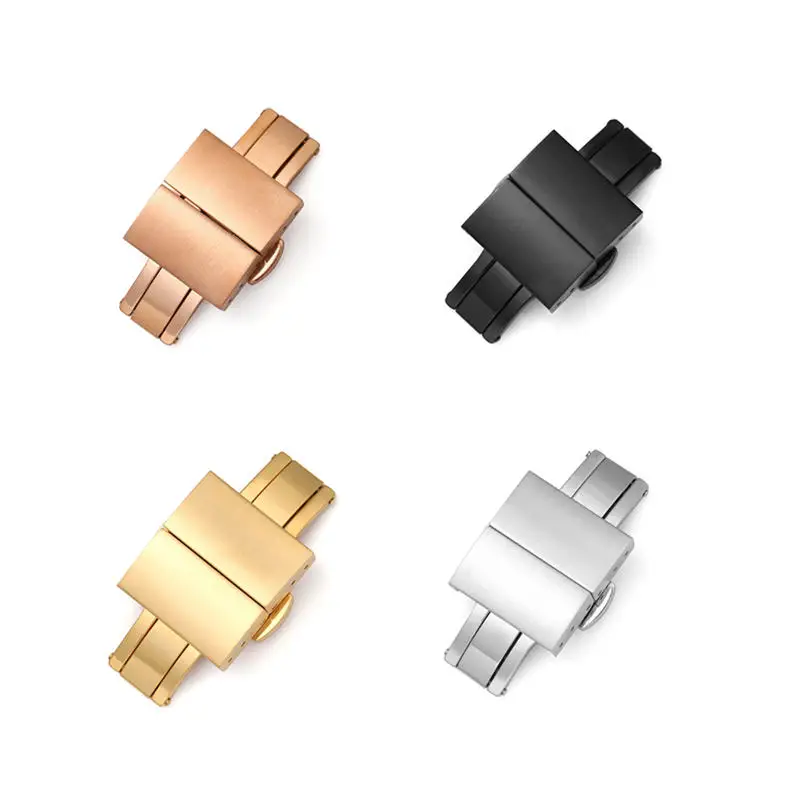 

16mm 18mm 20mm 22mm 316L Stainless Steel Double Press Butterfly Buckle Metal Clasp Repair Accessories Tools Silver Gold Black