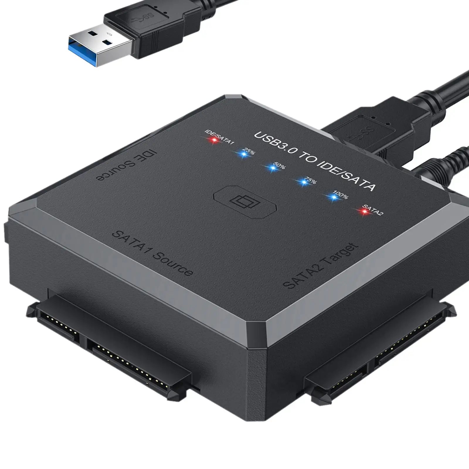 

USB3.0 to IDE/SATA External Converter EU Plug Adapter Data Transfer Useful LED Light for DVD Rw 2.5" 3.5'' HDD/SSD/IDE DVD ROM
